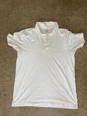 Fabletics Men's White Short-Sleeve Polo